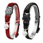 Duvo+ Adjustable Nylon With Glitter Mix Cat Collar With Bell