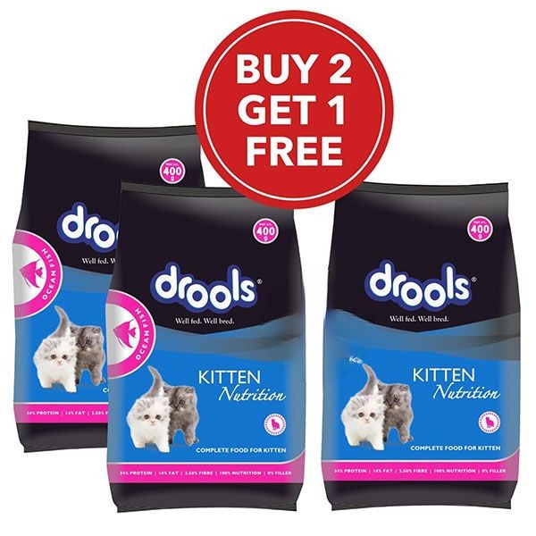Picture of Drools Kitten Nutrition Dry Cat Food Ocean Fish 400g (Buy 2 Get 1 Free)