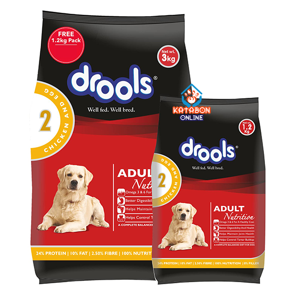 Picture of Drools Adult Dry Dog Food Chicken And Egg 3kg + 700g Pack Free