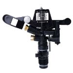 3/4 Inch Size Plastic Irrigation Sprinkler with Dual Brass Nozzle, Spray Distance 13-17 Meter, Angle Adjustable for Agriculture Farm, Lawn and Garden, Durable, Long Lasting, High Quality Plastic Sprinkler.