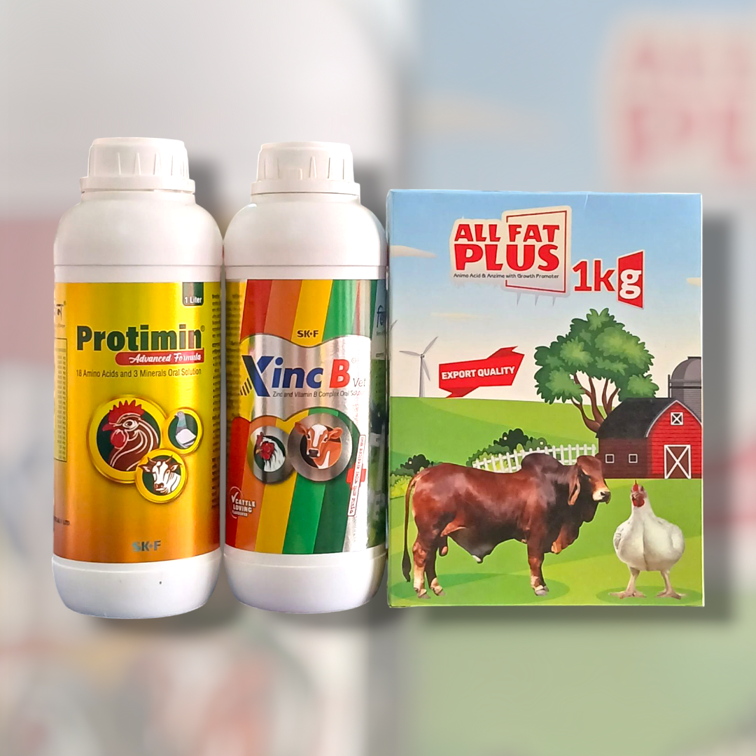 Picture of মোটাতাজা করনের কম্বো প্যাক (Protimin1L+ Xinc B 1L+ All Fat 1kg)