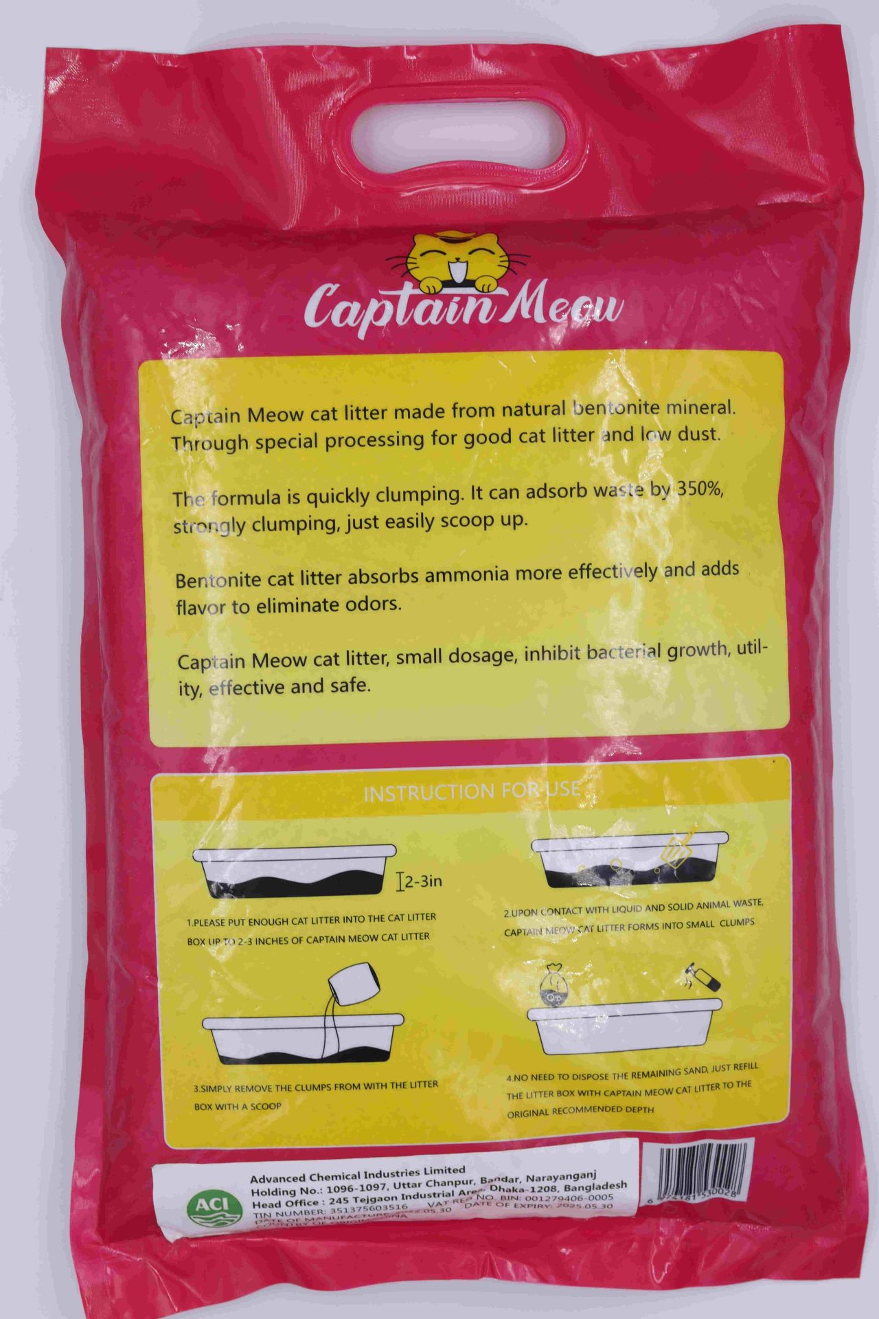 Picture of PA- Cat Litter Captain Meow - Rose (25Liter) 